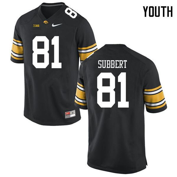 Youth #81 Ben Subbert Iowa Hawkeyes College Football Jerseys Sale-Black - Click Image to Close